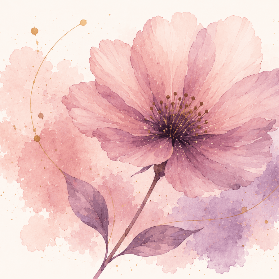 Fleur délicate aux accents dorés